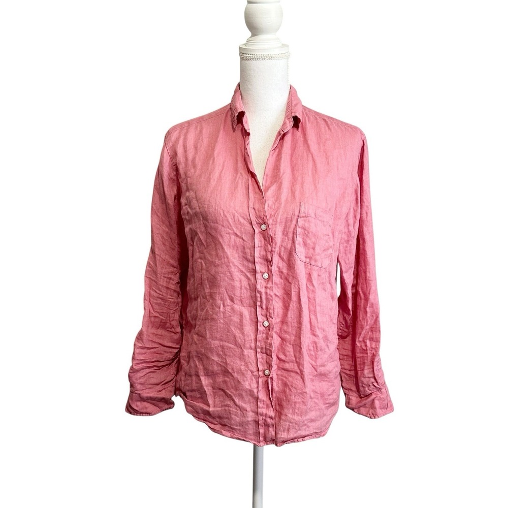 Grayson Womens The Hero Shirt Button Up Size 02 Small 100% Linen Resortwear